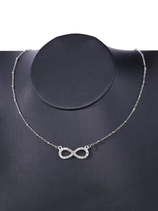 Imoli Rhinestone Infinity Charm Necklace