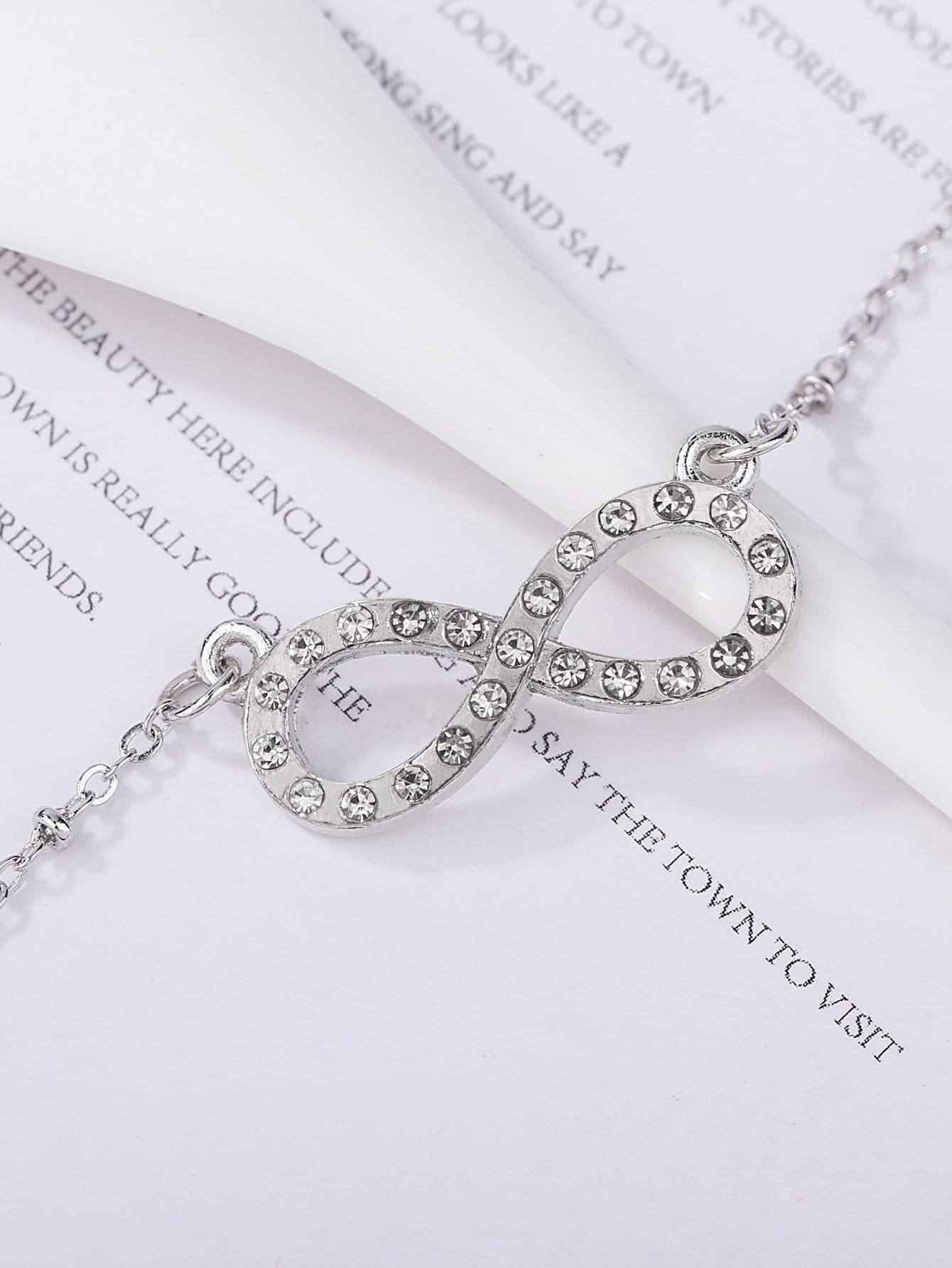 Imoli Rhinestone Infinity Charm Necklace